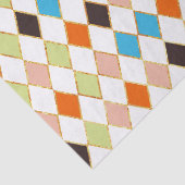 Feestelijke Retro Pastel Diamant Patroon Tissuepapier (Detail)