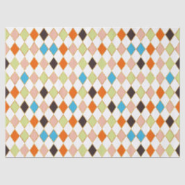 Feestelijke Retro Pastel Diamant Patroon Tissuepapier