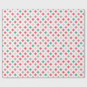 Feestelijke Retro Pastel Roze Groen Diamant Patroo Cadeaupapier (Vlak)