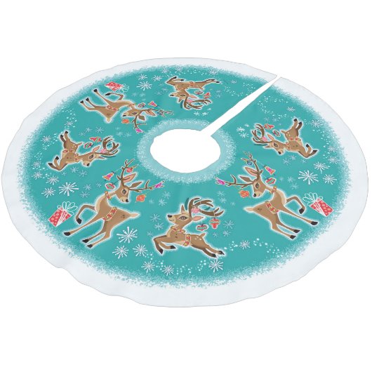 Feestelijke retro rendieren kerstboom rok (Gekanteld)