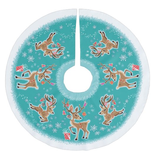 Feestelijke retro rendieren kerstboom rok (Voorkant)