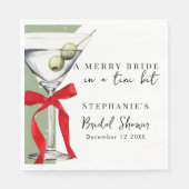 Feestelijke Retro Rode Strik Dirty Martini Bruidsf Servet (Voorkant)