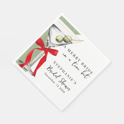 Feestelijke retro rode strik Dirty Martini Vrijgez Servet (Hoek)