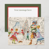 feestelijke retro vintage kerst feestdagenkaart (Voorkant / Achterkant)