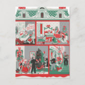 feestelijke retro vintage kerst huis feestdagenkaart (Voorkant)