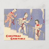 feestelijke retro vintage kerst kinder feestdagenkaart (Voorkant)