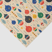 Feestelijke Retro Vintage Kerst Ornamenten Tissuepapier (Detail)