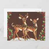 feestelijke retro vintage-kerstrender briefkaart (Voorkant / Achterkant)