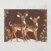 feestelijke retro vintage-kerstrender briefkaart (Voorkant)