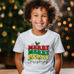 FEESTELIJKE RETRO VROLIJK KERSTMIS FAMILIE T-SHIRT<br><div class="desc">Maak je klaar om het vakantieseizoen te vieren met ons super stoere T-SHIRT! Ja. De tekst luidt "MERRY MERRY CHRISTMAS" in een moderne combinatie van retro en handgeschreven lettertype. Alle kleuren zijn bewerkbaar</div>
