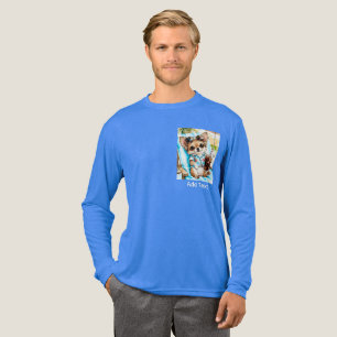 Feestelijke reu Chihuahua Strand Relaxatie (B-Blau Tri-Blend Shirt