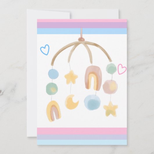 Feestelijke Reveal Gender Baby Party Invitation Kaart (Achterkant)