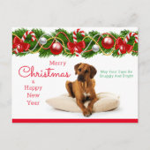 Feestelijke Rhodesian Ridgeback Christmas Briefkaa Feestdagenkaart (Voorkant)