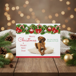 Feestelijke Rhodesian Ridgeback Christmas Briefkaa Feestdagenkaart