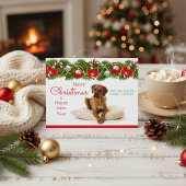 Feestelijke Rhodesian Ridgeback Christmas Briefkaa Feestdagenkaart