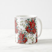 Feestelijke Rich Red Poinsettia bloem Mok (Voorkant rechts)