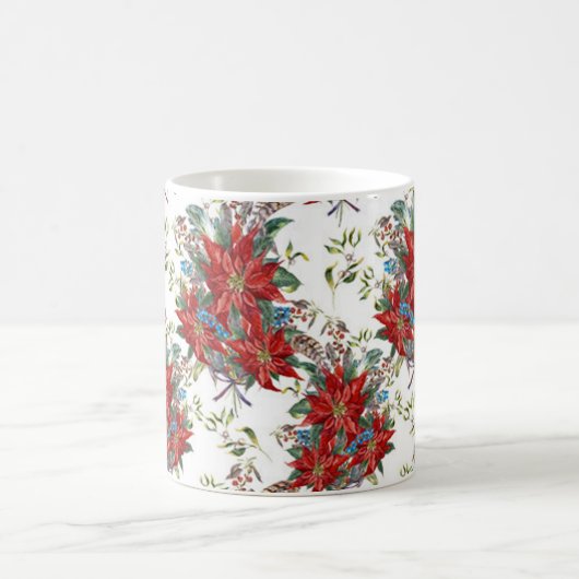 Feestelijke Rich Red Poinsettia bloem Mok (Center)