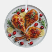 Feestelijke Roast Turkey Legs Holiday Glas Ornament (Achterkant)