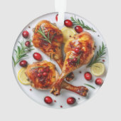Feestelijke Roast Turkey Legs Holiday Ornament (achterkant)