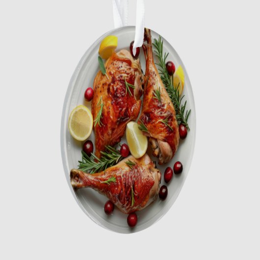 Feestelijke Roast Turkey Legs Holiday Ornament (voorkant)