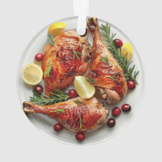 Feestelijke Roast Turkey Legs Holiday Ornament (achterkant)