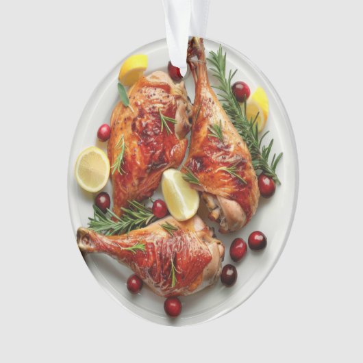 Feestelijke Roast Turkey Legs Holiday Ornament (voorkant)
