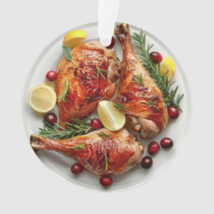 Feestelijke Roast Turkey Legs Holiday Ornament