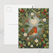 Feestelijke Robin en Holly Briefkaart (Voorkant / Achterkant)