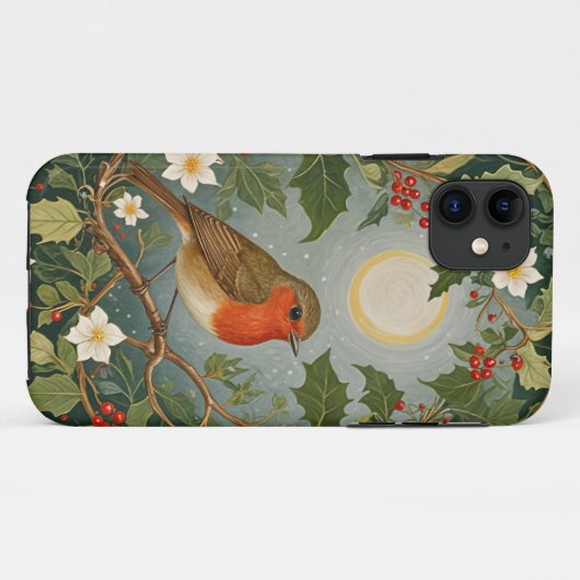 Feestelijke Robin en Holly Case-Mate iPhone Case (Achterkant (horizontaal))