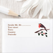 Feestelijke Robin en Holly Etiket (Insitu)