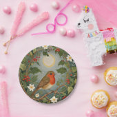Feestelijke Robin en Holly Papieren Bordje (Feest)