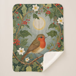 Feestelijke Robin en Holly Sherpa Deken