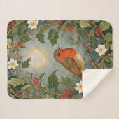 Feestelijke Robin en Holly Sherpa Deken (Voorkant (horizontaal))