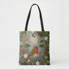 Feestelijke Robin en Holly Tote Bag