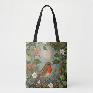 Feestelijke Robin en Holly Tote Bag