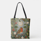 Feestelijke Robin en Holly Tote Bag (Achterkant)