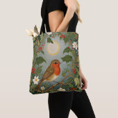 Feestelijke Robin en Holly Tote Bag (Dichtbij)