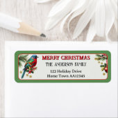 Feestelijke Robin Merry Christmas Retour Adreslabe Etiket (Insitu)