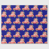 Feestelijke rode auto | Kerstcadeaus Holiday Desig Cadeaupapier (Vlak)