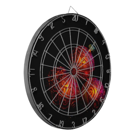 Feestelijke rode ballen dartbord (Voorkant Links)