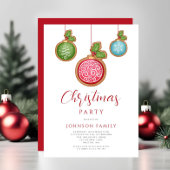 Feestelijke Rode Baubles Kerstfeest Kaart