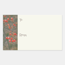 Feestelijke rode bessen Kerstmis cadeau labels