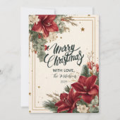 Feestelijke rode bessen Vrolijk Kerstfeest Feestdagenkaart (Voorkant)