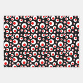 Feestelijke rode binnenkant witte cirkels Abstract Inpakpapier Vel (Voorkant 2)