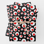 Feestelijke rode binnenkant witte cirkels Abstract Inpakpapier Vel (In situ)