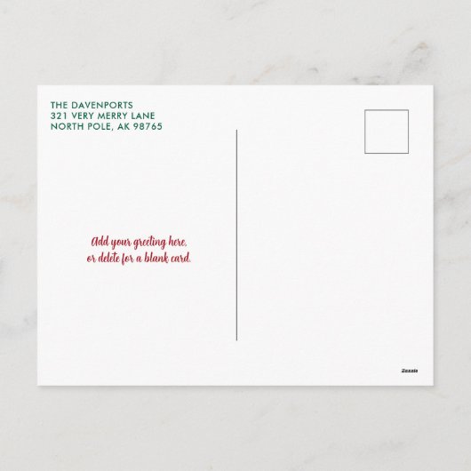 Feestelijke Rode & Blauwgroen Hond Botten Patroon  Feestdagenkaart (Achterkant)