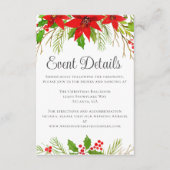 Feestelijke Rode Bloemen Kerst Wedding Event Detai Informatiekaartje (Voorkant)