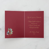 Feestelijke Rode Bloemen Vrolijke Kerstmis Kaart (Binnen)