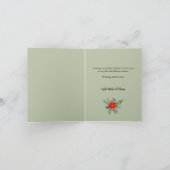 Feestelijke Rode Bloemen Waterverf 1 Foto Kerst Feestdagen Kaart (Binnen)