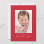 Feestelijke rode boog 2 foto vakantie geboorte aankondiging (Achterkant)